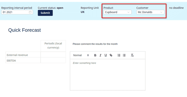 Data entry in multidimensional collection