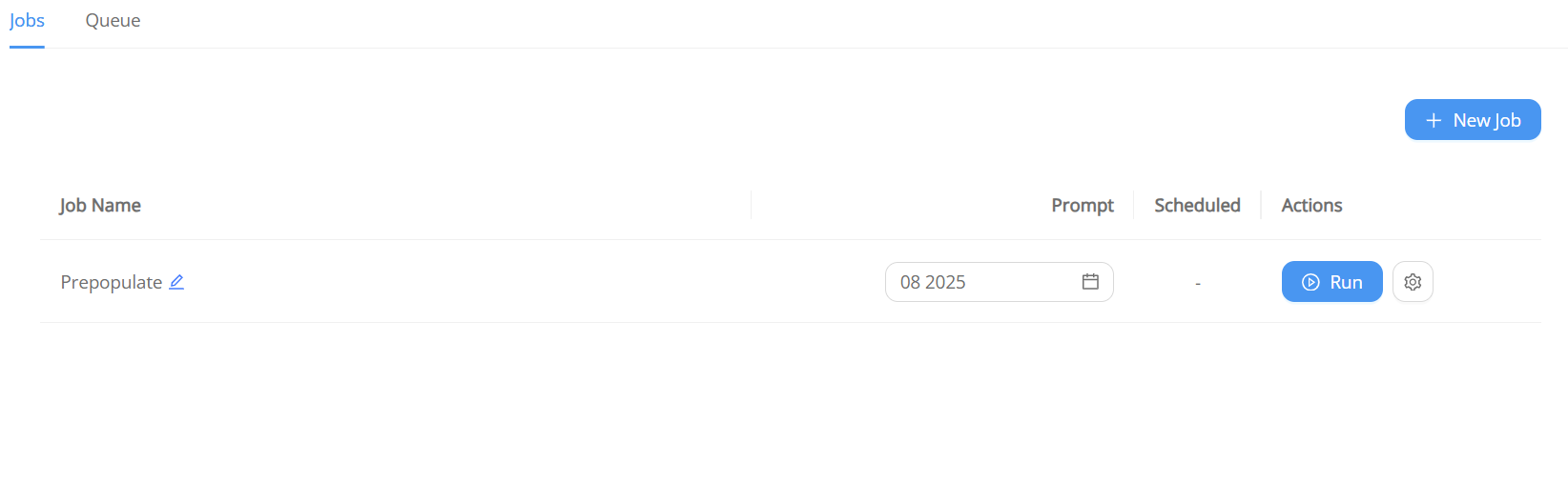 Use Jobs to pre-fill templates
